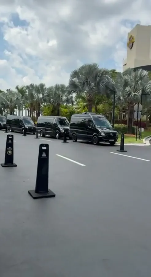 Sprinter pickup at a hotel